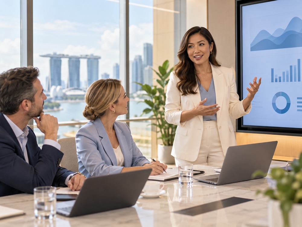 Nhà sáng lập Đông Nam Á đang trình bày chiến lược công ty với nhà đầu tư